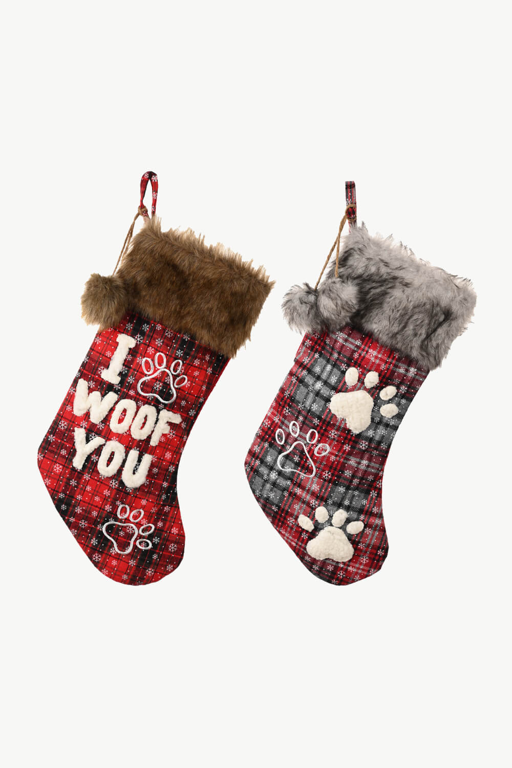 2-Pack Plush Christmas Stockings